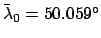 $\bar{\lambda}_0 = 50.059^\circ$