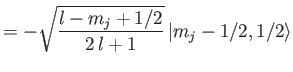 $\displaystyle = - \sqrt{\frac{l-m_j+1/2}{2\,l+1}} \,\vert m_j-1/2,1/2\rangle$