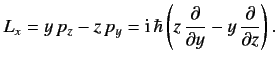 $\displaystyle L_x = y\,p_z-z\,p_y = {\rm i}\,\hbar\left(z\,\frac{\partial}{\partial y} - y\,\frac{\partial}{\partial z}\right).$
