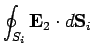 $\displaystyle \oint_{S_i} {\bf E}_2\cdot d{\bf S}_i$