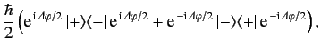 $\displaystyle \frac{\hbar}{2} \left( {\rm e}^{\,{\rm i}\,{\mit\Delta}\varphi/2}...
...ert-\rangle \langle +\vert\,{\rm e}^{\,-{\rm i}\,{\mit\Delta}\varphi/2}\right),$