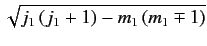 $\displaystyle \sqrt{j_1\,(j_1+1) - m_1\,(m_1\mp 1)}$