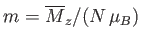 $ m=\overline{M}_z/(N \mu_B)$