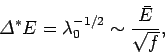 \begin{displaymath}
{\mit\Delta}^\ast E = \lambda_0^{-1/2}\sim \frac{\bar{E}}{\sqrt{f}},
\end{displaymath}