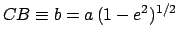 $CB\equiv b = a\,(1-e^2)^{1/2}$