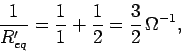 \begin{displaymath}
\frac{1}{R_{eq}'} = \frac{1}{1} + \frac{1}{2} = \frac{3}{2}\,\Omega^{-1},
\end{displaymath}