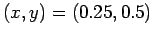 $(x,y)=(0.25,0.5)$