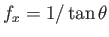 $ f_x=1/\tan\theta$