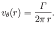 $\displaystyle v_\theta(r) = \frac{{\mit\Gamma}}{2\pi\,r}.$