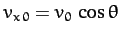 $v_{x\,0} = v_0\,\cos\theta$