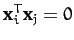 ${\bf x}_i^T{\bf x}_j = 0$