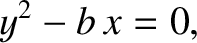 $\displaystyle y^{2} - b\,x = 0,$