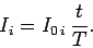 \begin{displaymath}
I_i = I_{0 i}  \frac{t}{T}.
\end{displaymath}