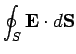 $\displaystyle \oint_S {\bf E} \cdot d{\bf S}$
