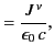 $\displaystyle = \frac{J^{\,\nu}}{\epsilon_0\,c},$