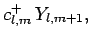 $\displaystyle c_{l,m}^+ Y_{l,m+1},$