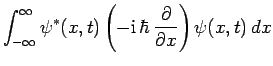 $\displaystyle \int_{-\infty}^{\infty} \psi^\ast(x,t)\left(-{\rm i} \hbar 
\frac{\partial}{\partial x}\right)\psi(x,t) dx$